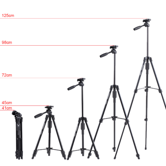 YUNTENG 5208 mobile phone Tripod with 3 Way Head & Bluetooth Remote
